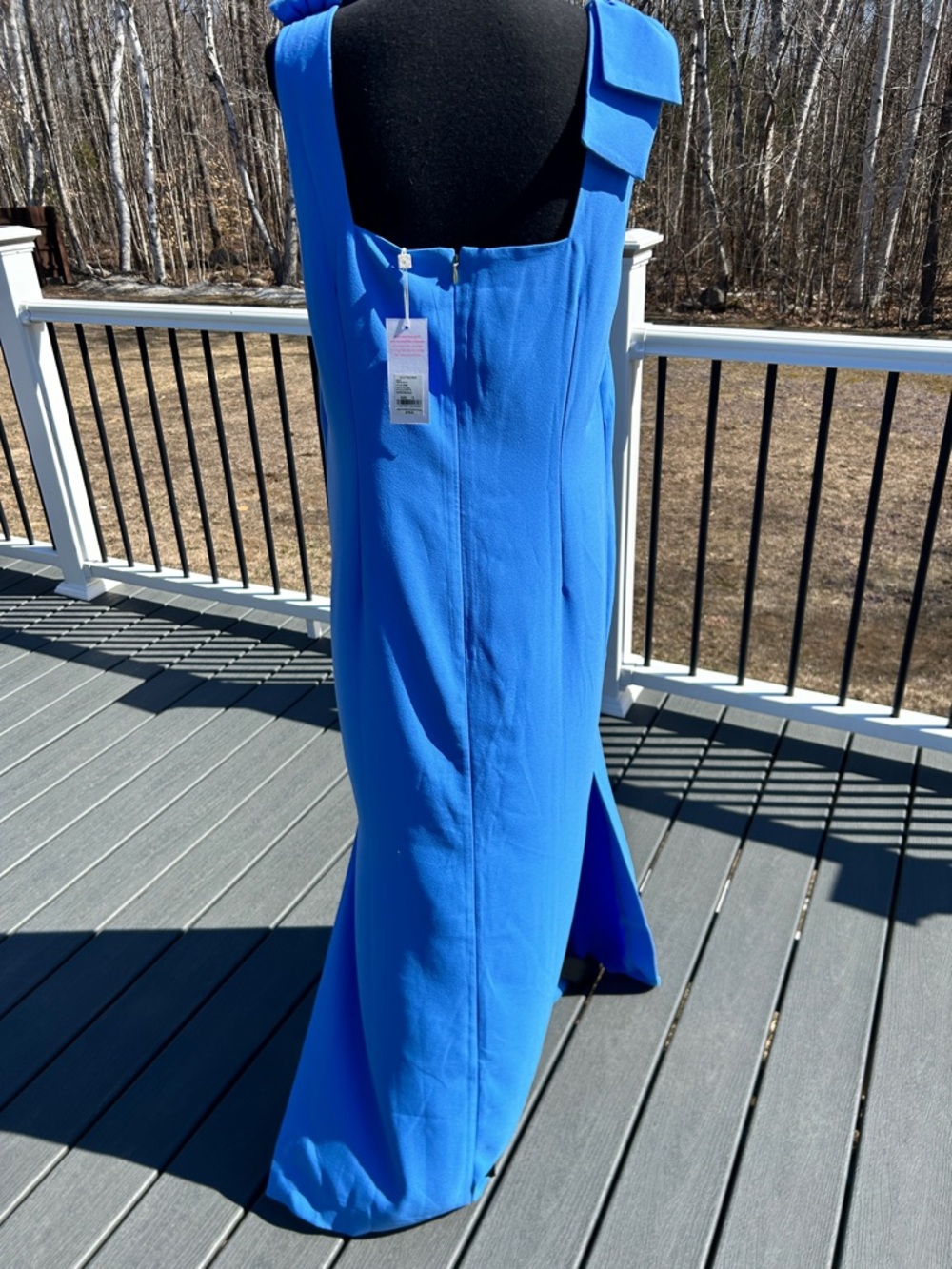 Lilly Pulitzer Cobalt Blue Bow-Shoulder Sleeveless Maxi Dress - Picture 3 of 5